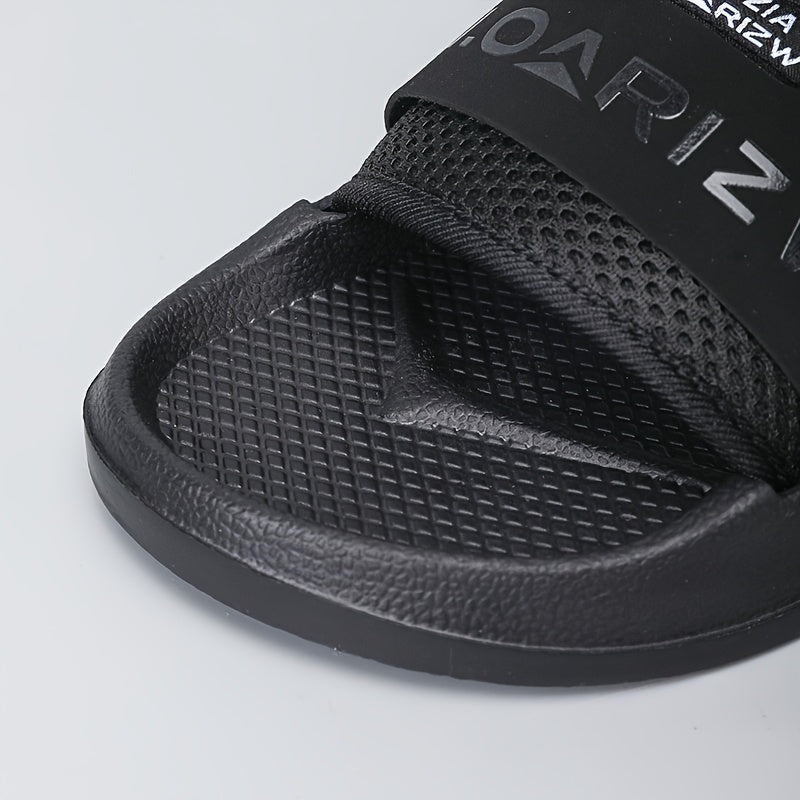 Men'S Casual Slip-On Sandals with "2W" Embroidery - Non-Slip, EVA Material, Black and Brown, Comfortable for Indoor and Outdoor Use, Casual Footwear | Stylish Sandals | EVA Sandals