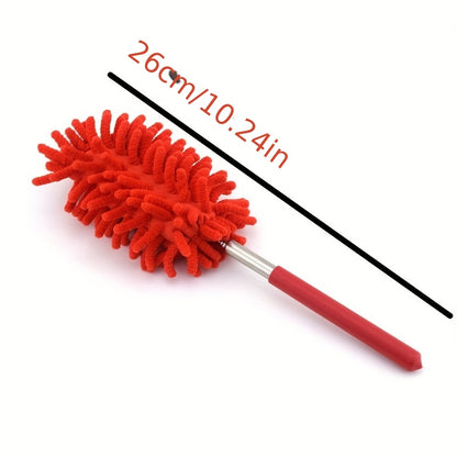 1pc, Stainless Steel Telescopic Fiber Duster - Efficient Dust Removal And Sweeping With PP Wool - Cleaning Tools And Supplies