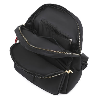 Stylish Women's Nylon Backpack - Trendy Korean Fashion Schoolbag with Multiple Compartments, Adjustable Straps & Zipper Closure in Black, Peacock Blue, Royal Blue, Lavender, or Light Purple, Versatile Carryall | Trendy School