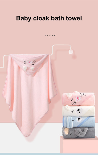 Baby Bath Towel Girl Boy Baby Towel Newborn With Hood Cartoon Coral Fleece Infant Towels Blanket Newborn Baby Bathrobe Infant, Christmas Halloween Gift
