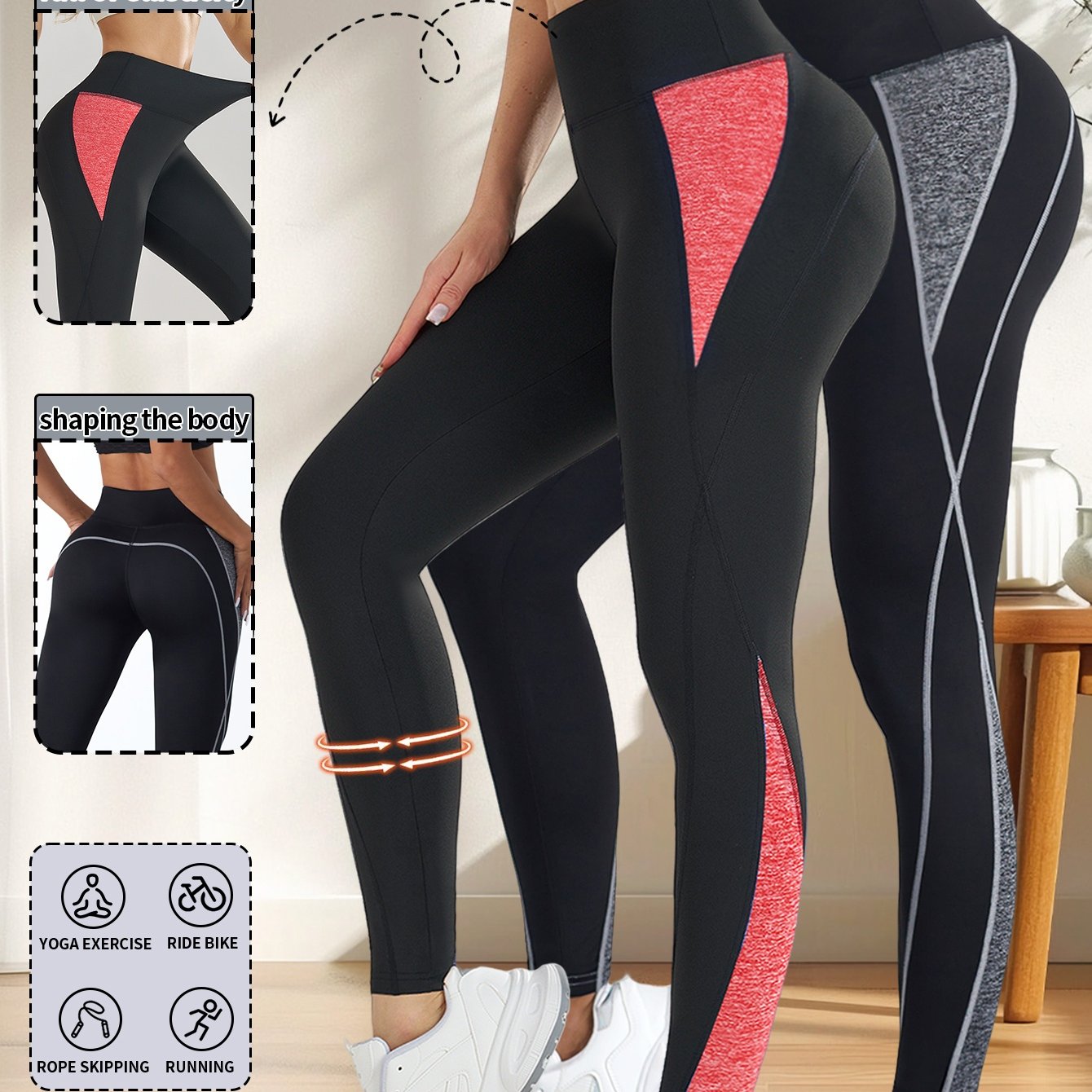 Hot: 2pcs New Women's Fashion Yoga Pants, Elastic Fitness Outdoor Leggings, Tummy Control Butt Lifting Tight Pants, Comfortable Breathable Sweat-Absorbing Shaping Long Pants