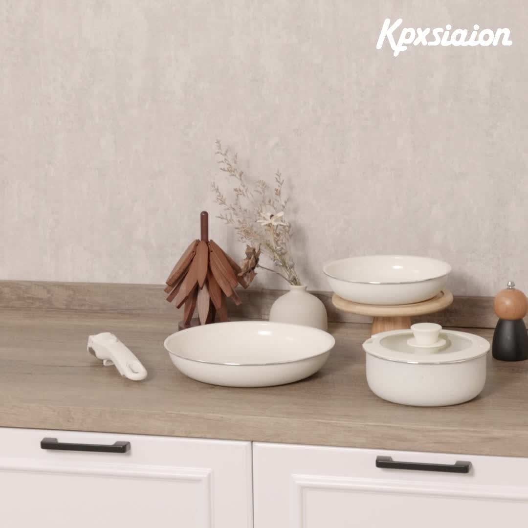 Kpxsiaion Pots and Pans Set, Cookware Set Detachable Handle, Induction Nonstick Kitchen Cookware Sets with Removable Handle, Non Stick RV Cookware Set, Dishwasher/Oven Safe Cookware Set, Induction Compatible, Kitchen Cookware