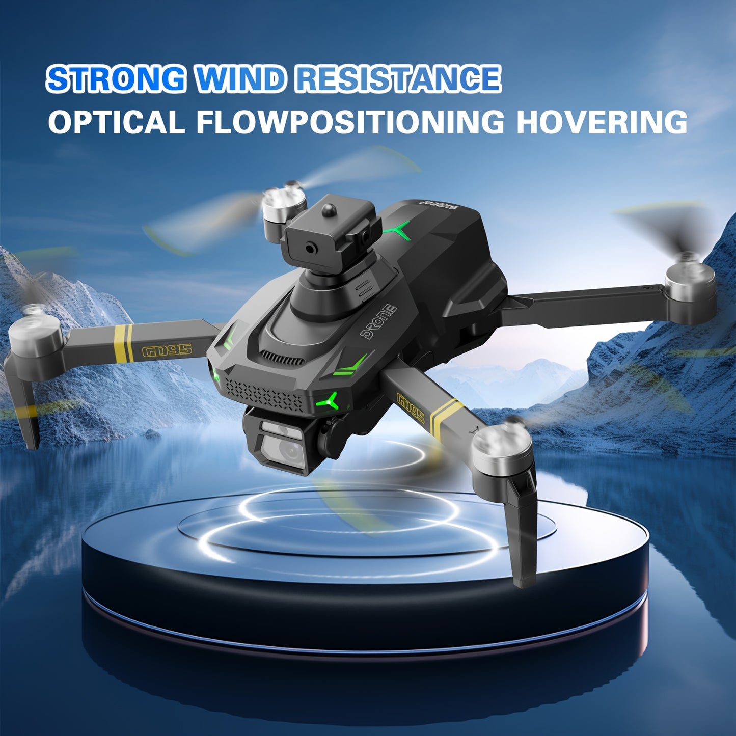 GD95 Quadcopter Drone, Foldable Drone, Drone with 480P Camera, with Gesture Selfie/altitude Hold/one-button Start/with Optical Flow Hovering Function, A Gift for Lovers/family/friends