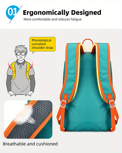 Portable Outdoor Sports Backpack, Ultralight Large Capacity Folding Backpack, Suitable For Mountaineering Hiking Cycling Travel Business Trip Commuting Fitness, Water-resistant Wear-resistant Backpack Christmas, Halloween and