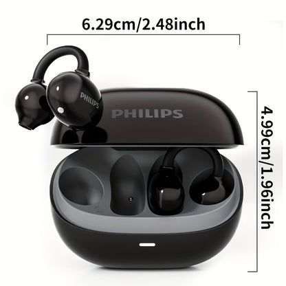 For Philips Wireless Earbuds with Touch Control, Open-Back Design, High-Definition Sound, and Noise Cancellation for Calls - Plastic Earphones with Condenser Mic, TWS Sports Headphones for Cellphones TAT3469, USB-C Charging,
