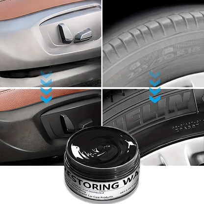 65ml  Interior Renovation Wax & Plastic Parts Renewal Interior Shine Wax, Tire Protector, Black Vehicle Yellowing Repair with Nano Crystal Coating Effective Scratch Removal & Restorative Formula for Long-Lasting Shine
