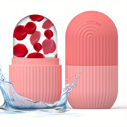 1pc Ice Roller for Face - Fragrance-Free, Battery-Free Skincare Tool for Glowing Light Beige- Ideal for Daily Facial Care & Massage