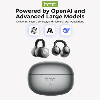 1pc HTC NE55 AI Translation Earbuds Real-time Translation Headphones OWS Open-Ear Wireless Headphones, Latest BT V6.0, Noise Reduction Clear Call, 6.5 Hours Music Long Battery Life, Big speaker Big Volume, Headphones Noise Ca