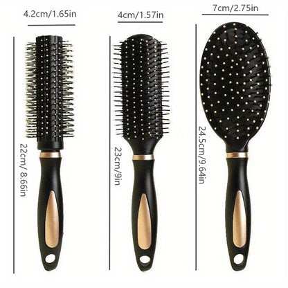3pcs Air Cushion Comb Anti Static Hairdressing Comb Detangling Hair Brush For All Hair Types