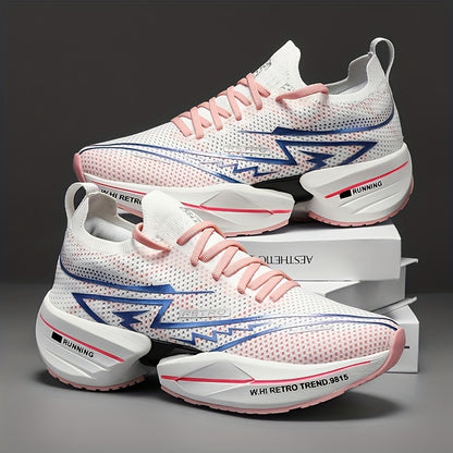 Ténis Slip-On para Homem - Calçado de Corrida Respirável com Estampado Geométrico e de Letras para Ginásio e Uso Casual