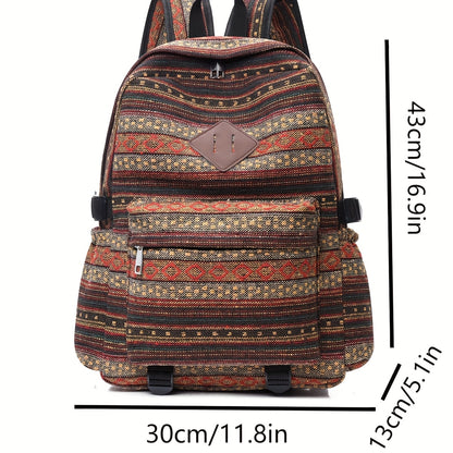 2025 Vintage Style Backpack with Adjustable Straps, Multiple Compartments in Brown, Red, Blue and Gray, Large Capacity Travel Backpack and Daypack, Travel Backpack