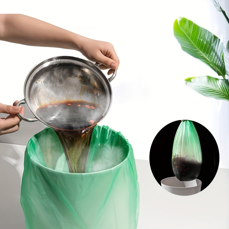 5 rolls100pcs Trash Bags, 9.99L Capacity (45.01x50.01 cm) - High-Quality, Leak-Proof, Multi-Purpose for Home, Kitchen, Office, School, Outdoor & Bathroom Use - Green Plastic Disposable Waste Bags