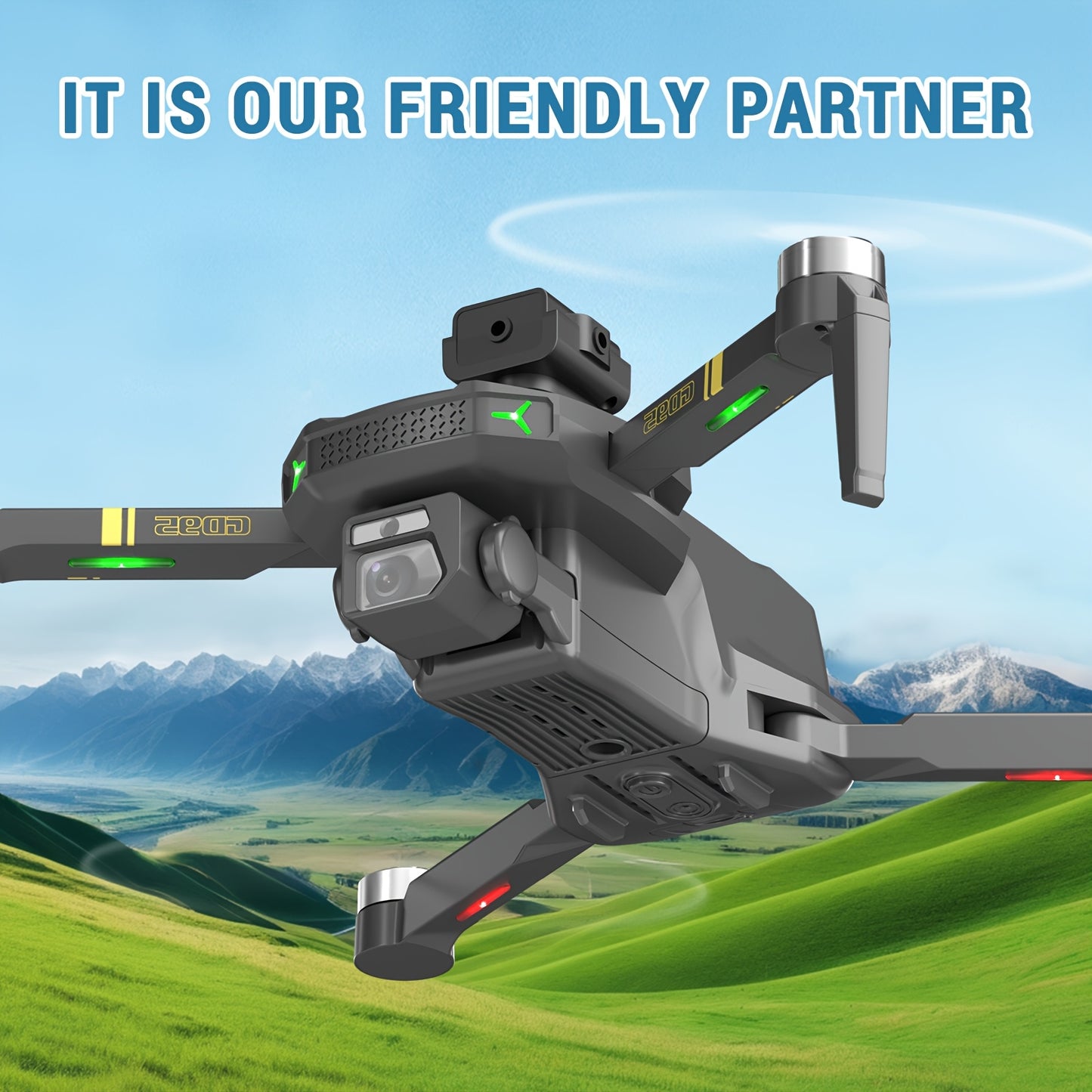 Drone Quadricóptero GD95 (1 unidade), Dobrável - Fácil de Transportar, Câmara Dupla SD HD - Estabilização de Imagem, com Função de Voo Estacionário por Fluxo de Luz e Desvio de Obstáculos, Presente de Aniversário - Presente de Natal