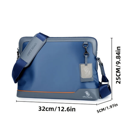 Men's Large Laptop & Wallet-like Tote - Soft Slim Texture, Adjustable Strap, Fits 38.1cm Devices - Ideal for Travel, Gym & Daily Use - Black & Blue Color Options