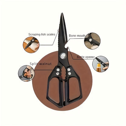 1/2 Stainless Steel Kitchen Shears, Chicken Bone Clippers, Ultra Sharp Heavy-Duty Corrosion-Resistant Poultry Scissors with Multi-Purpose Meat Cutting Blade for Easy, Chicken Meat And Bone Cutting - Rustproof Coating
