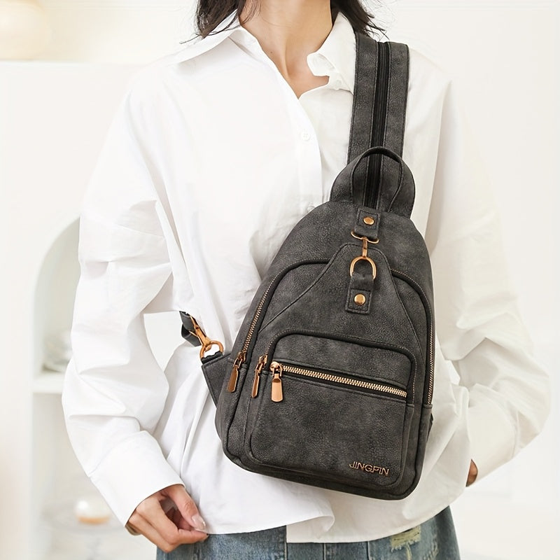 Vintage Elegance Brown Backpack for Women - Adjustable Strap, Zipper Closure, Multiple Compartments, Stylish Shoulder & Crossbody Bag, Casual Everyday Bag|Vintage Elegance Bag|Durable Zipper Closure