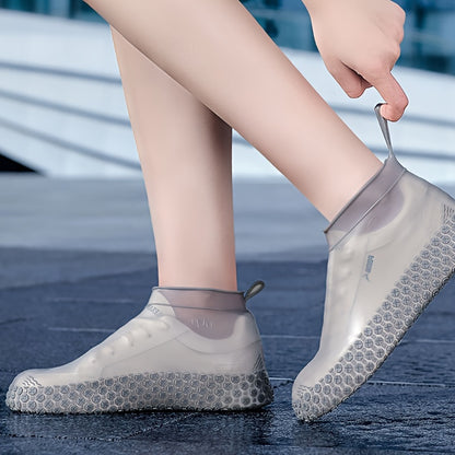 Capas para calçado para senhoras, cavalheiros e estudantes - Capas de silicone reutilizáveis, à prova de pó e antiderrapantes, ideais para a chuva.