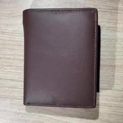 1pc Genuine Leather Wallet - Slim Vertical design, Compact Credit Card Holder & Coin Purse with ID Window, Elegant Minimalist Wallet for Men & Women, Everyday or Formal Use - Perfect Gift for Dad, Husband, Boyfriend (Christma