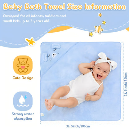 Baby Bath Towel, Swimming Hooded Cape, Cute Kids Beach Bag, Coral Fleece Quick-Dry Towel, Baby Beach Towel, All-Season Use