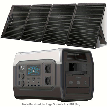 Estação de energia portátil CTOLITY XP1000 de 1800 W com painel solar ETFE de 200 W, bateria LFP de 1024 Wh, gerador solar para campismo, roulottes e viagens.