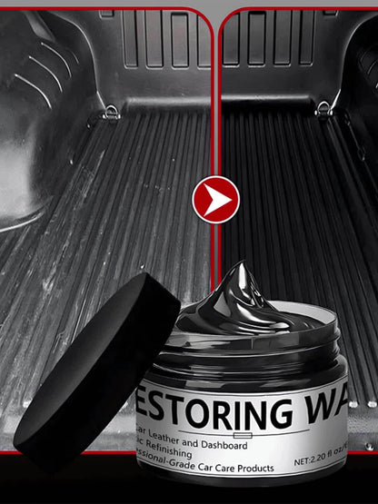 65ml  Interior Renovation Wax & Plastic Parts Renewal Interior Shine Wax, Tire Protector, Black Vehicle Yellowing Repair with Nano Crystal Coating Effective Scratch Removal & Restorative Formula for Long-Lasting Shine