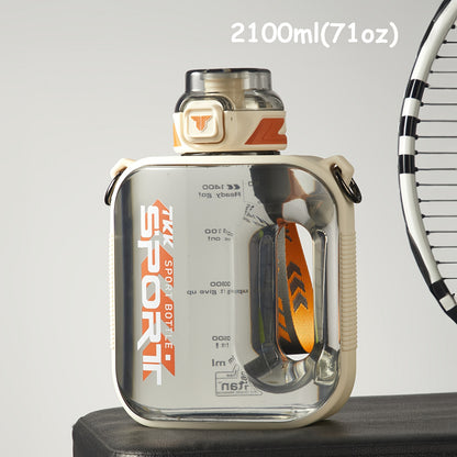 1pc TKK Leakproof Sports Water Bottle Jug with Handle &amp; Straw - Wide Mouth, BPA-Free, for Gym, Travel, Camping, Yoga - Available in 1000ml/1600ml/2100ml (33.81oz/54.1oz/71.01oz) - Ideal Gift for Athletes, Hikers, Outdoor Enth