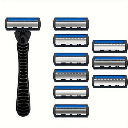 Men's Manual Razor, 6-layer Blades Razor, Non Slip Handle, Classic Men's Shaving Tools For Daily Use