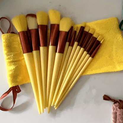 Luxurious 13pcs Makeup Brush Set With Soft Synthetic Bristles - Includes Travel Pouch, Fragrance-Free For All Skin Types
