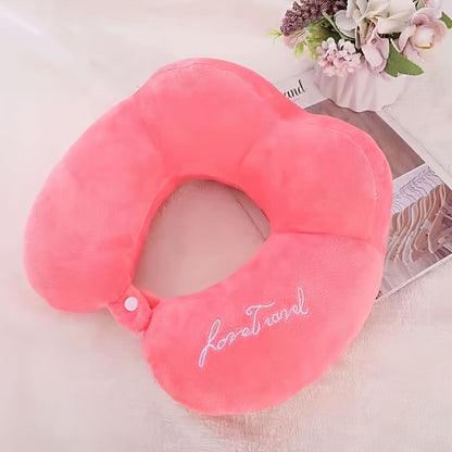 U-Shaped Neck Pillow Travel & Bed Pillow with Soft Cushioned, Portable Cervical Pillow for Side/Back Sleepers, Car, Airplane, Home Use - Multi-Color Options) - Hand Washable Filling, Medium-Firm, Ideal for Students & Traveler