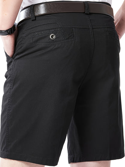 Men'S Cargo Shorts - Olive Green Non-Stretch Work Pants with Multiple Utility Pockets, Straight-Leg Mid-Thigh Length for Everyday & Professional Use - Durable Casual Outdoor Pants for Construction, Hiking, Travel - Non-Stretc