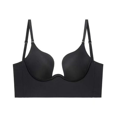 Hollow Out Scoop Bra, Comfy Push Up Stretch T-Shirt Bra, Women's Lingerie & Underwear