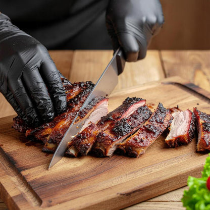 Nitrile Gloves, Powder-Free in Black, Size M, Packaging 100pcs, Made of High-Quality Nitrile Resistant to Punctures, Chemicals And Tears, Latex-Free And Powder-Free Hypoallergenic And Safe for Sensitive Skin, Universal – Fi