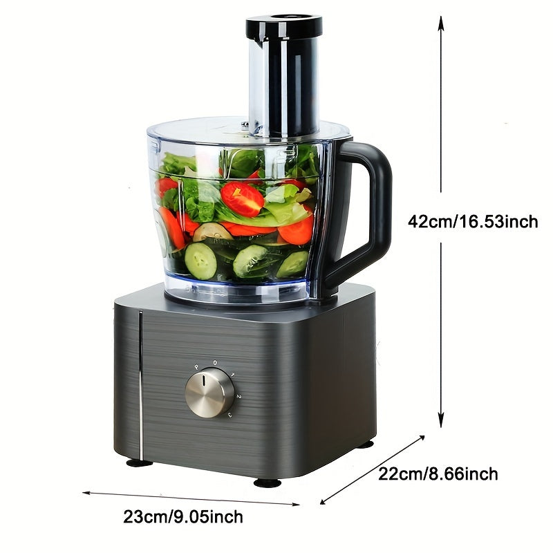 Food Processor 11-in-1 with Chopping Blending Kneading Grinding Whisking Juicing, 1100W, 3 Speeds Plus Pulse, 3.2 L Bowl and 1.5L Jug Blender