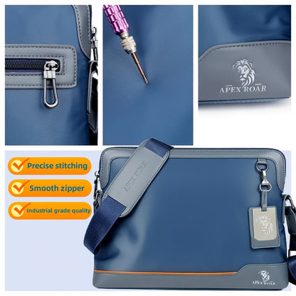 Men's Large Laptop & Wallet-like Tote - Soft Slim Texture, Adjustable Strap, Fits 38.1cm Devices - Ideal for Travel, Gym & Daily Use - Black & Blue Color Options