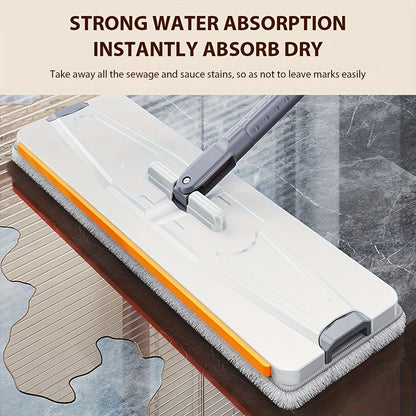 LDQ Heavy-Duty Mop & Bucket Set with 4 Washable Reusable Pads (Compatible with /Mop) - Wet/Dry Floor & Window, Space-Saving Stackable Design, Manual Operation for, Office, Commercial Use - No Required