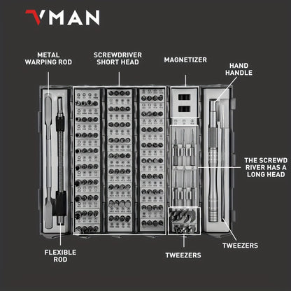 1 set 128in 1 Precision Screwdriver Set, Magnetic Driver Kit with Flexible Shaft, Professional Magnetic Repair Tool Kit for Computer, Laptop, camera, Game Console, Men Tools Gift
