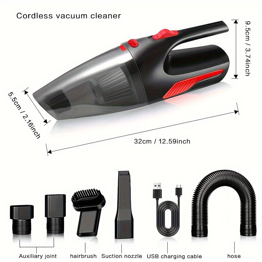 7pcs High-Power Cordless Vacuum Cleaner Set, Dual-Use for Home and Car, Strong Suction for Dust Removal and Interior Cleaning, Multi-Scene Use, Multi-Scene Vacuuming, Home And Car Cleaning, Portable Suction Cleaner, Cordless