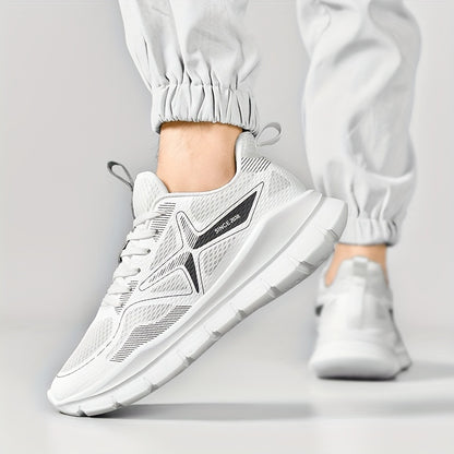 Men's Fashionable Casual All-Match Sports Shoes, Comfortable Trendy Running Sneakers with Cross Training Features, Outdoor Trail Running Shoes, Lace-Up Low-Top Design, Fabric Upper and Lining, MD Sole