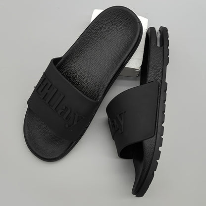 Men'S Fashion Slides, Ellay Brand, Non-Slip Durable Rubber Upper, Comfortable Insole, and Shock-Absorbing PVC Sole