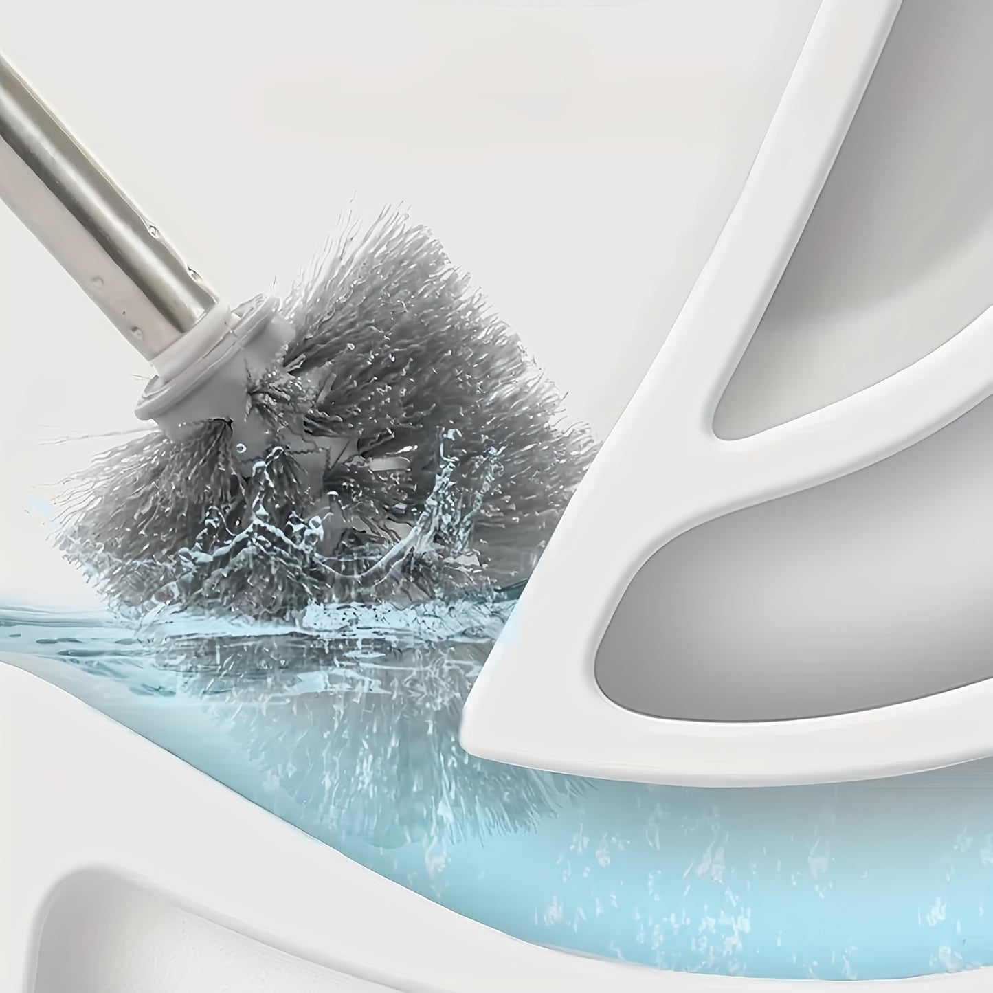 Wall-Mounted Toilet Brush Set with Long Handle - Flexible, No-Dead-Corner Design for Easy Bathroom Cleaning, Includes Stand - Essential Back to School Supplies