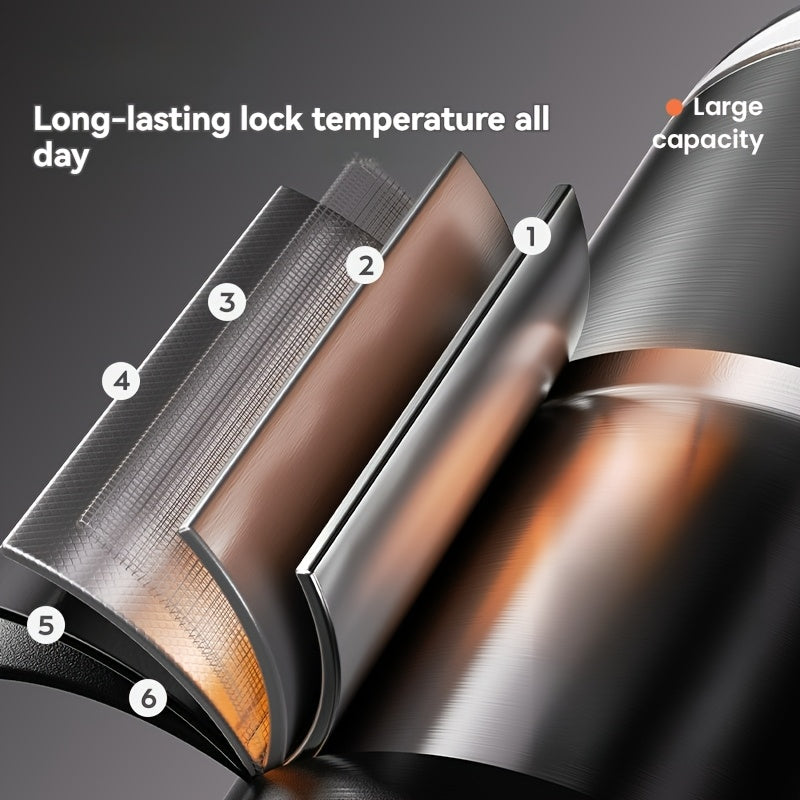 NRMEI 40oz Stainless Steel Water Bottle with Handle - Double Mouth - Leak-Proof - Suitable for Car Cup Holder