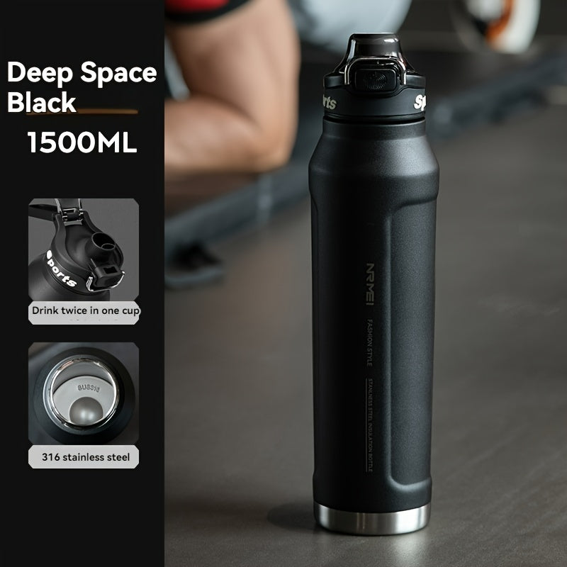 NRMEI Insulated Stainless Steel Water Bottle with Straw, Quick-Open Flip-Top Lid, BPA-Free 304 Stainless Steel & 316 Stainless Steel, Leak-Proof for Sports, Travel, School - Valentine'S Day, Easter, Women'S Day Gift