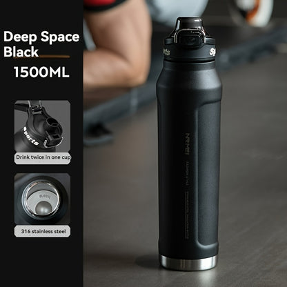 NRMEI Insulated Stainless Steel Water Bottle with Straw, Quick-Open Flip-Top Lid, BPA-Free 304 Stainless Steel & 316 Stainless Steel, Leak-Proof for Sports, Travel, School - Valentine'S Day, Easter, Women'S Day Gift