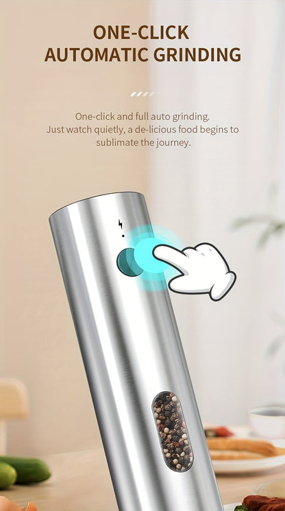 1pc/2pcs - CLITON Rechargeable Salt And Pepper Grinder Set, Salt And Pepper Grinder Electric 2pcs, Rechargeable Salt And Pepper Shakers Set, Electric Salt And Pepper Container, USB Rechargeable with LED Light, Multiple Style