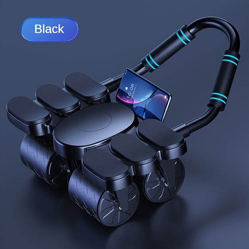 A Silent Rebound Abdominal Wheel with Four Wheels, Perfect for Home Workouts And Abdominal Compression, Ideal for Core Training, Made of ABS Material, a Great Gift for Christmas And New Year.