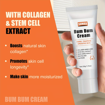 Brazilian Bum Bum Cream With Lemon Vanilla Scent - 2-in-1 Massage Cream And Massage Lotion - Non-Greasy Skin Tightening Cream For Firm Butt, Belly & Thighs With Collagen And Caffeine - 50g