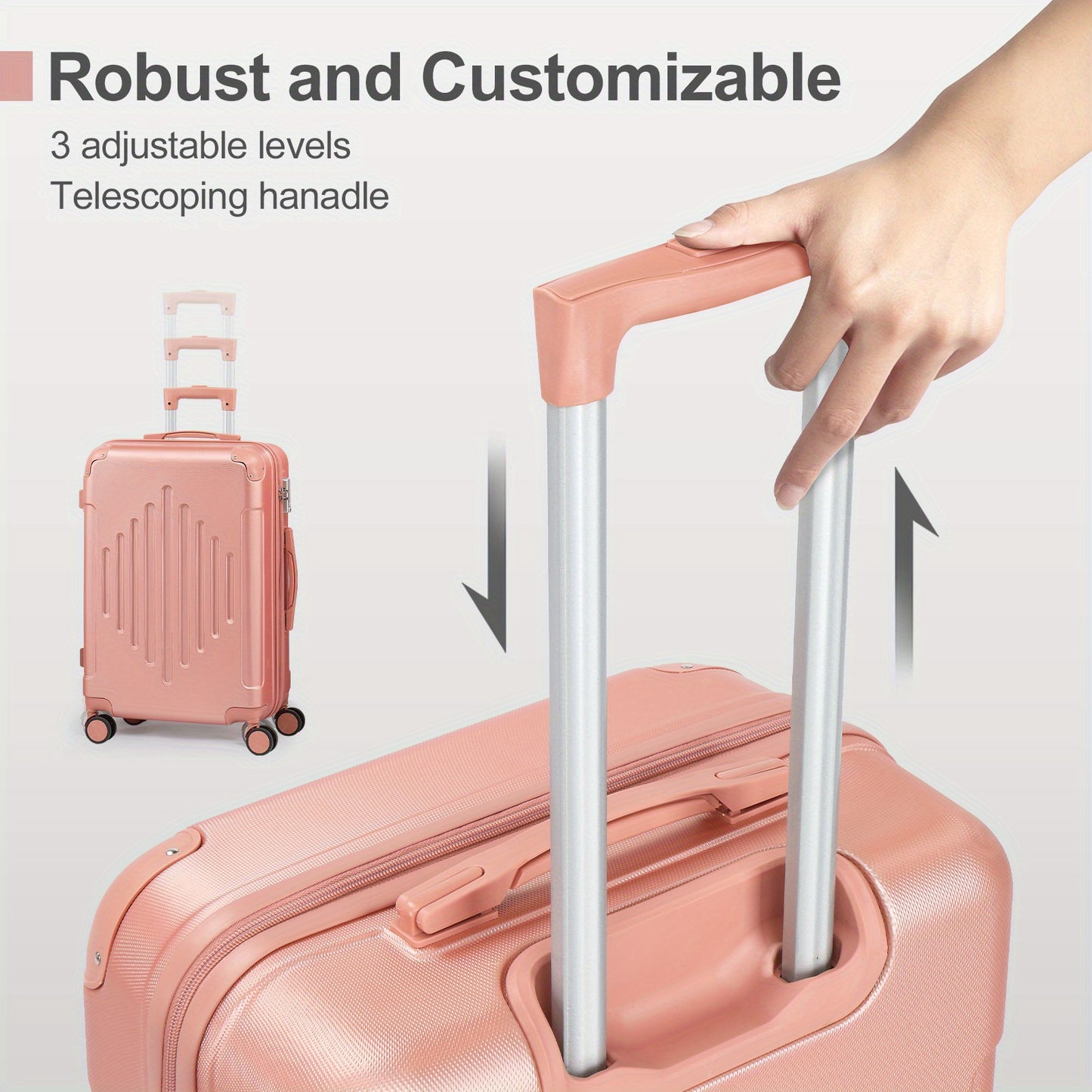 4pcs Luggage with Corner Protectors, 12/ 20/ 24/ 28-Inch, Durable Hard Shell, 360 Spinner Wheels, Multifunctional Large Capacity, Lightweight Travel Suitcase