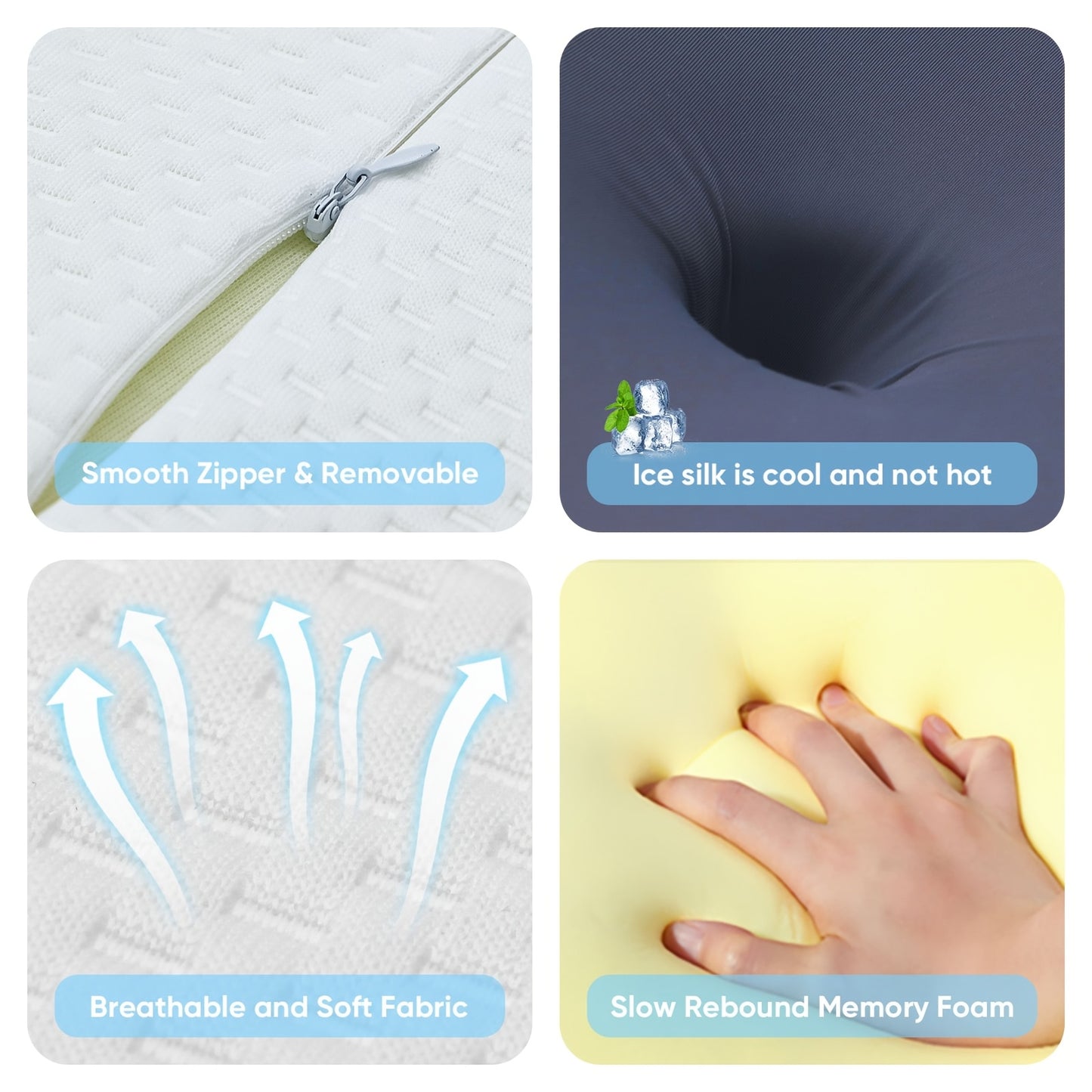 Ergonomic Butterfly-Shaped Pillow in Purple - Breathable Mesh Fabric, Ideal for Side, Back &amp; Stomach Sleepers, Neck Support, Perfect Gift for Middle-Aged