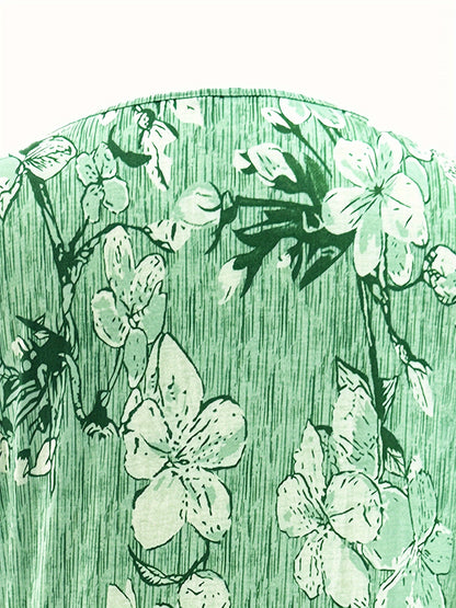 Floral Print Button Front T-shirt, Casual Short Sleeve Summer T-shirt, Women's Clothing