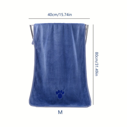 1pc Super Absorbent Dog Bath Towel With Adorable Embroidery - Gentle & Stylish Cleaning Solution For Your Furry Friend